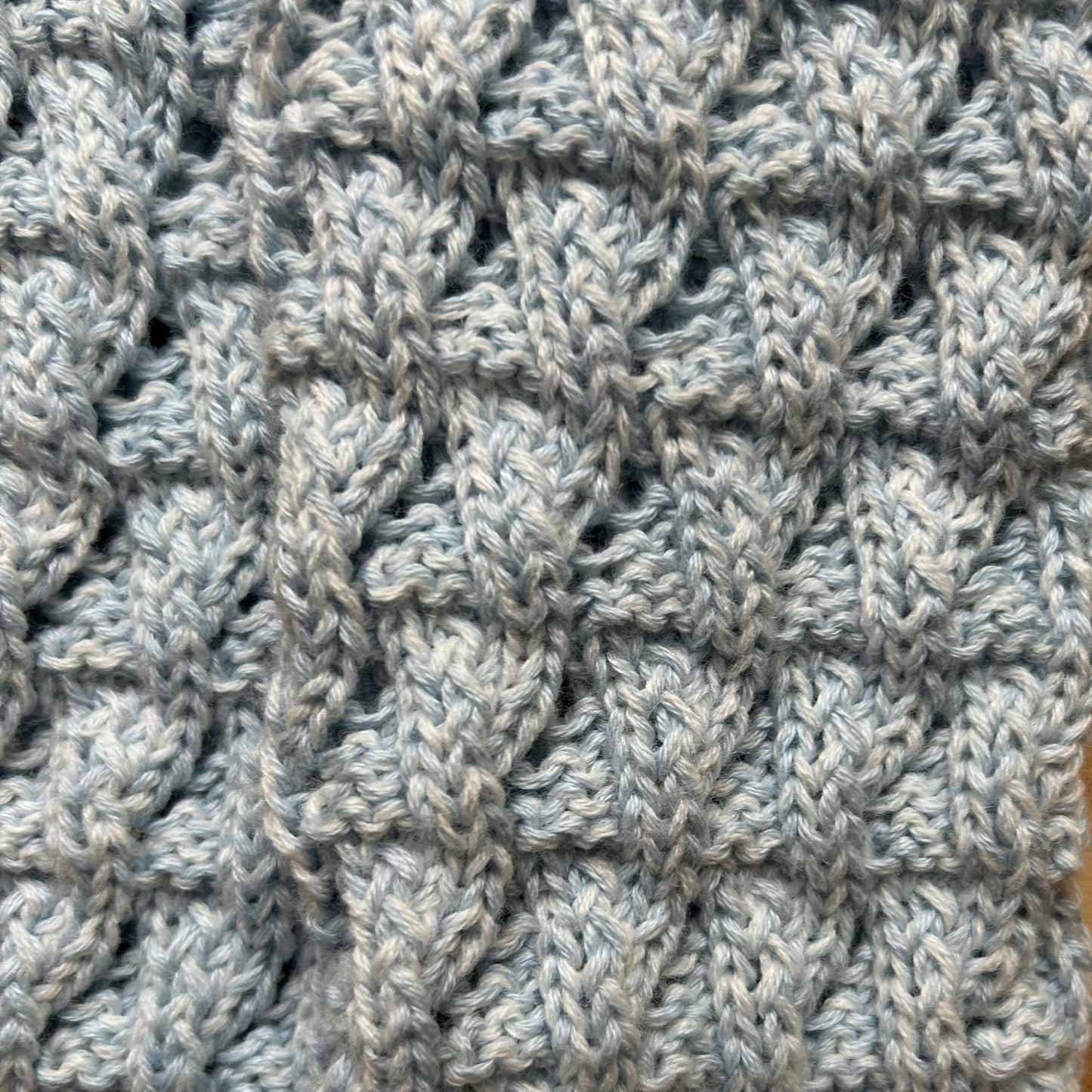 Maigi zilas garas adītas melanža dzijas vilnas zeķes ar rakstainu valnīti 38.-40.izm. (VEPA 135)