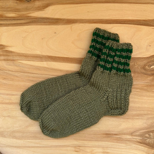 Haki zaļas adītas siltās zeķītes 25.-27.izm. (SITĒ 55)