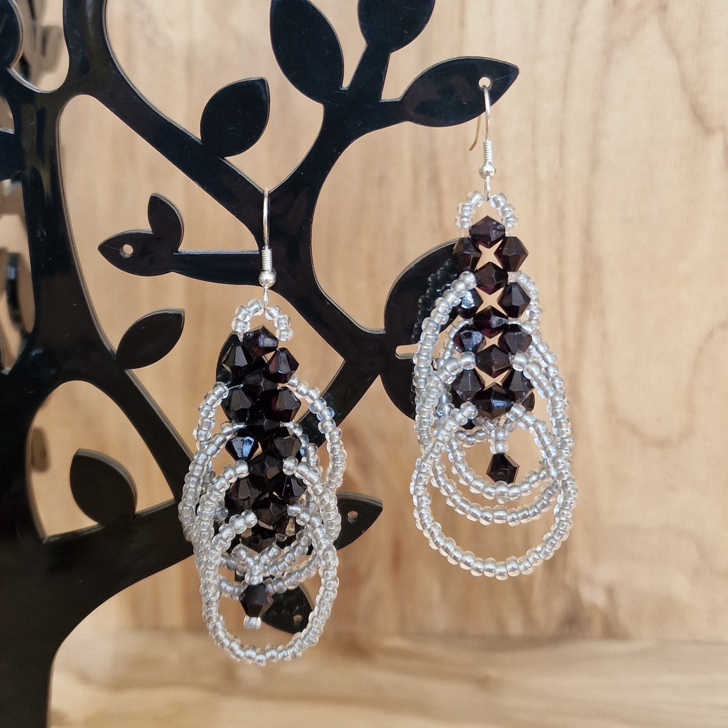 Black Silver Plated Small Pearl Earrings (DAMI 29)
