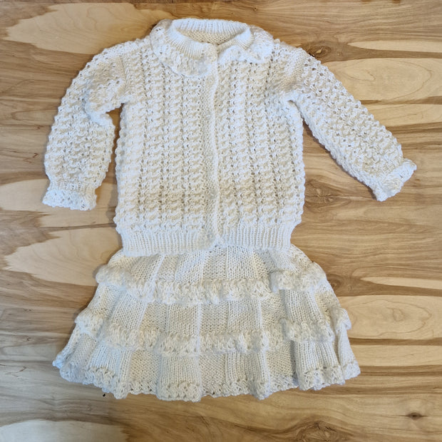 Adīts bērna (12-24 mēneši) apģērbu komplekts baltā krāsā (ANŠA 8)