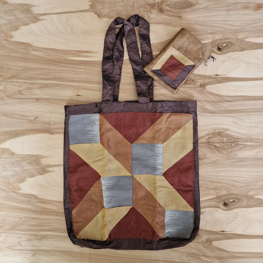Fabric shopping bag - textile mosaic (LILU 11)