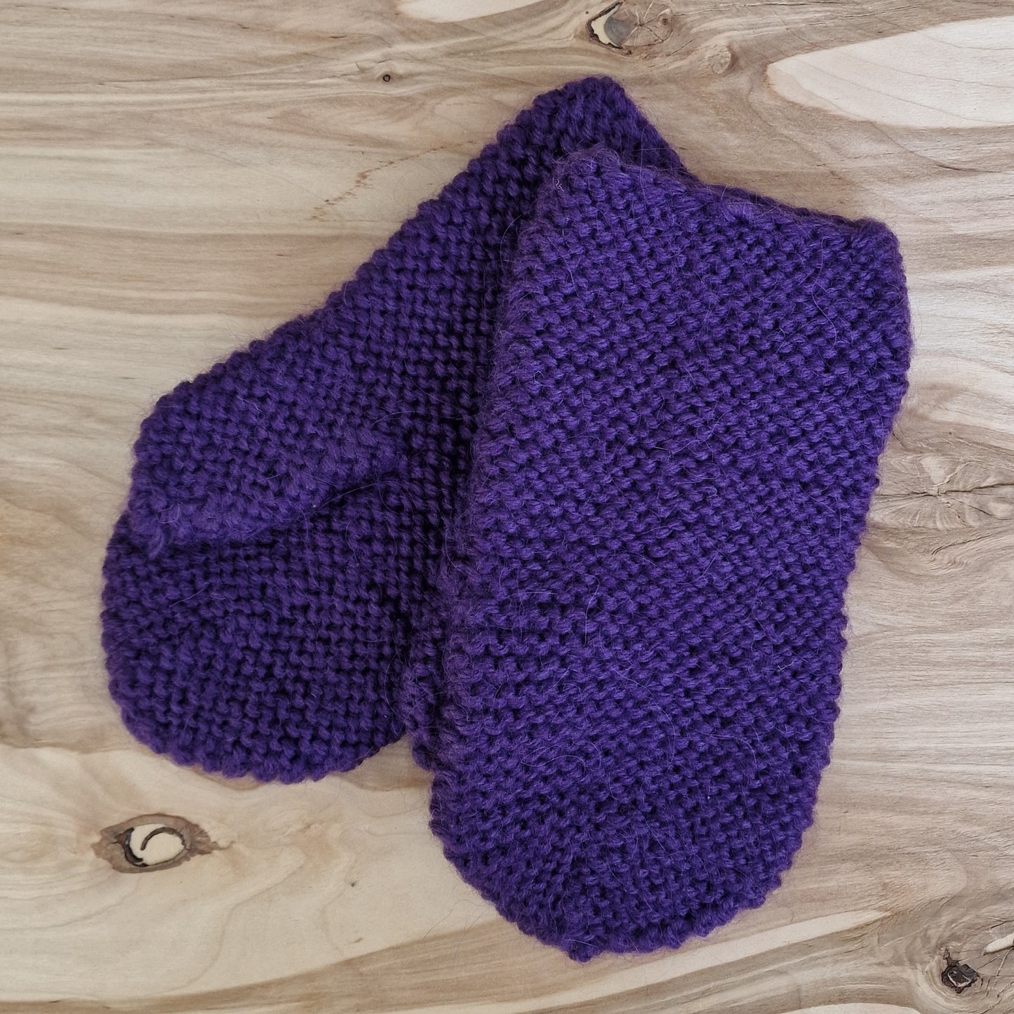 Coarse knit purple mittens (PURPLE 14)