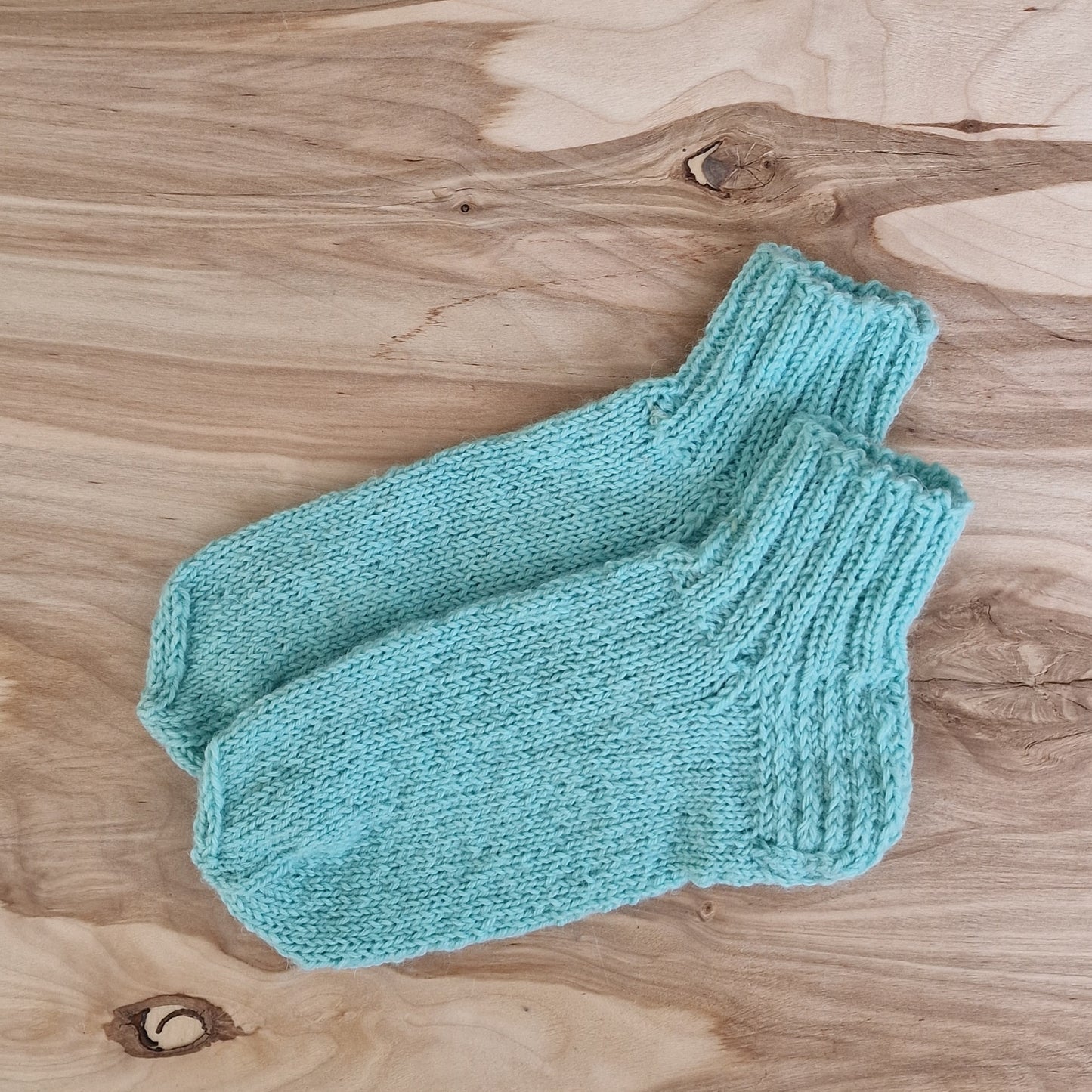 Light blue green children's woolen socks 31-33. size (DASE 24)