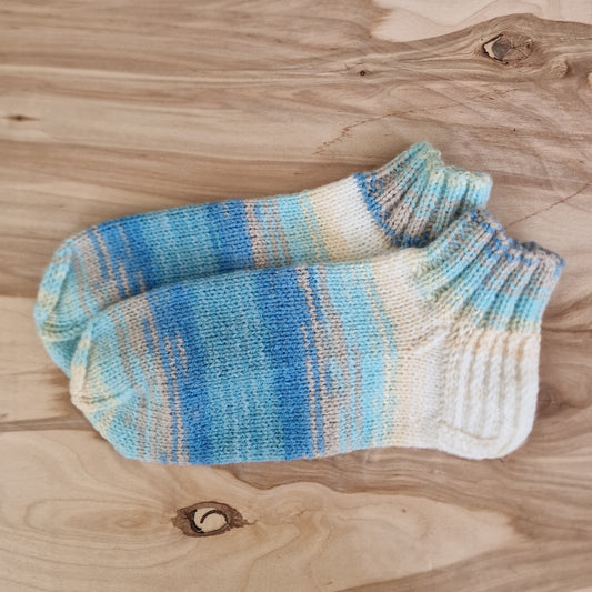 Light blue-brown children's woolen socks 34-36. size (DASE 25)