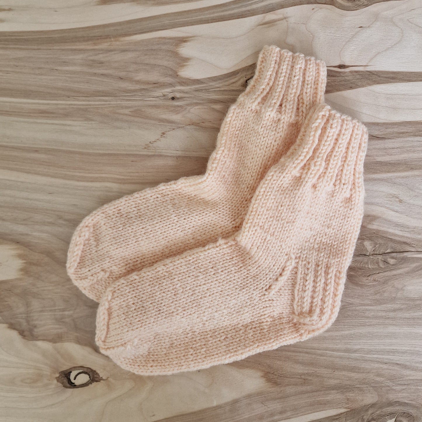 Flesh-colored children's woolen socks 31-33. size (ANMI 20)