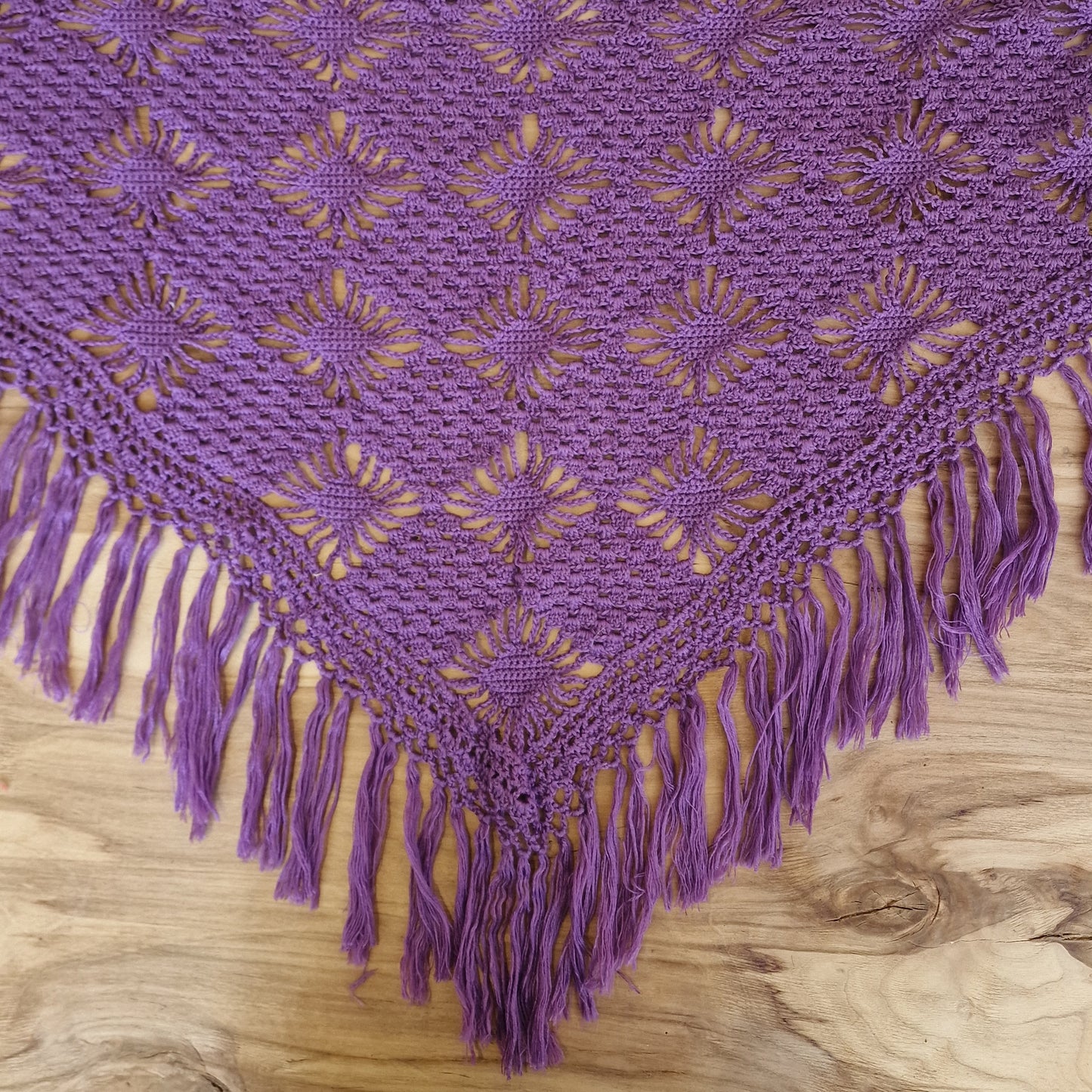 Hand crocheted scarf in purple (ME 7)