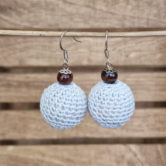 Light gray earrings - balls tbkoka.p. (ALMA 105)