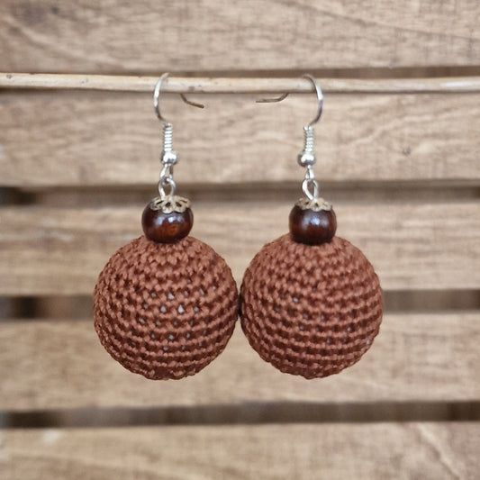Brown earrings - balls tbkoka.p. (ALMA 114)