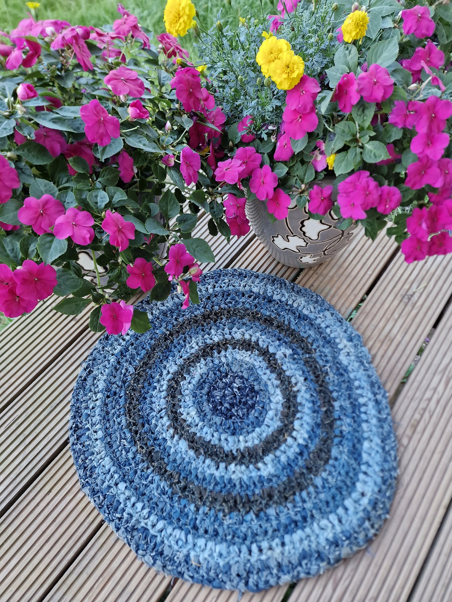 Rag rug/carpet - blue gray (ALMA 121)