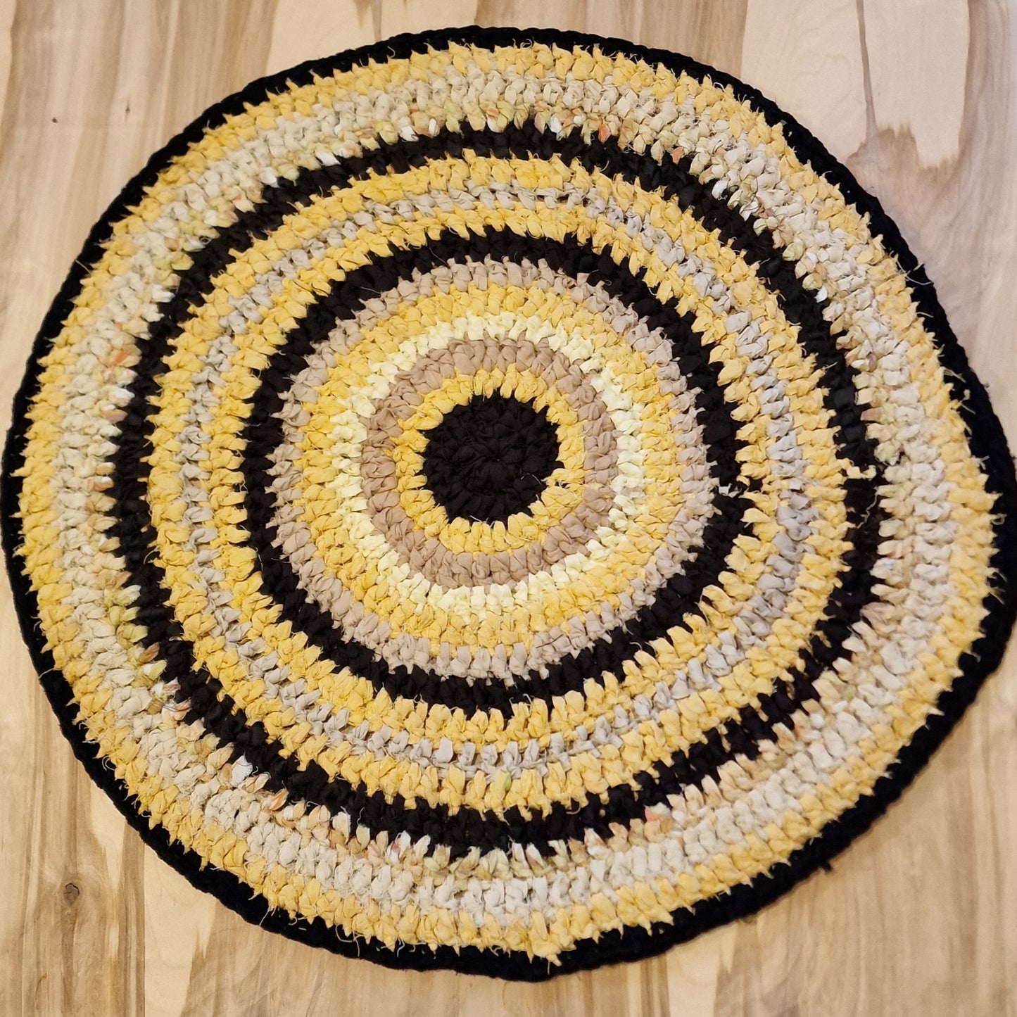 Rag rug/carpet - yellow / light brown (ALMA 124)