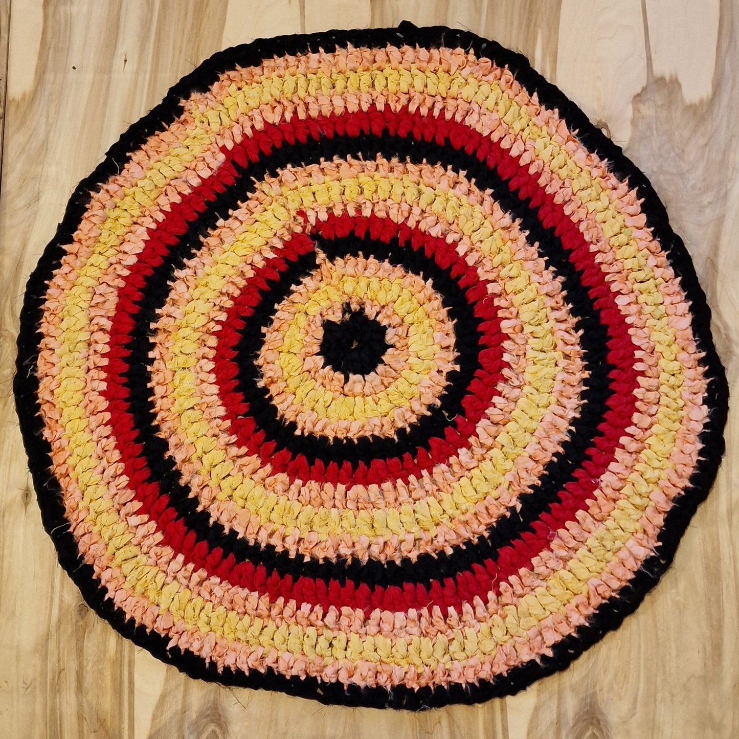 Rag rug/carpet - pink / yellow (ALMA 123)