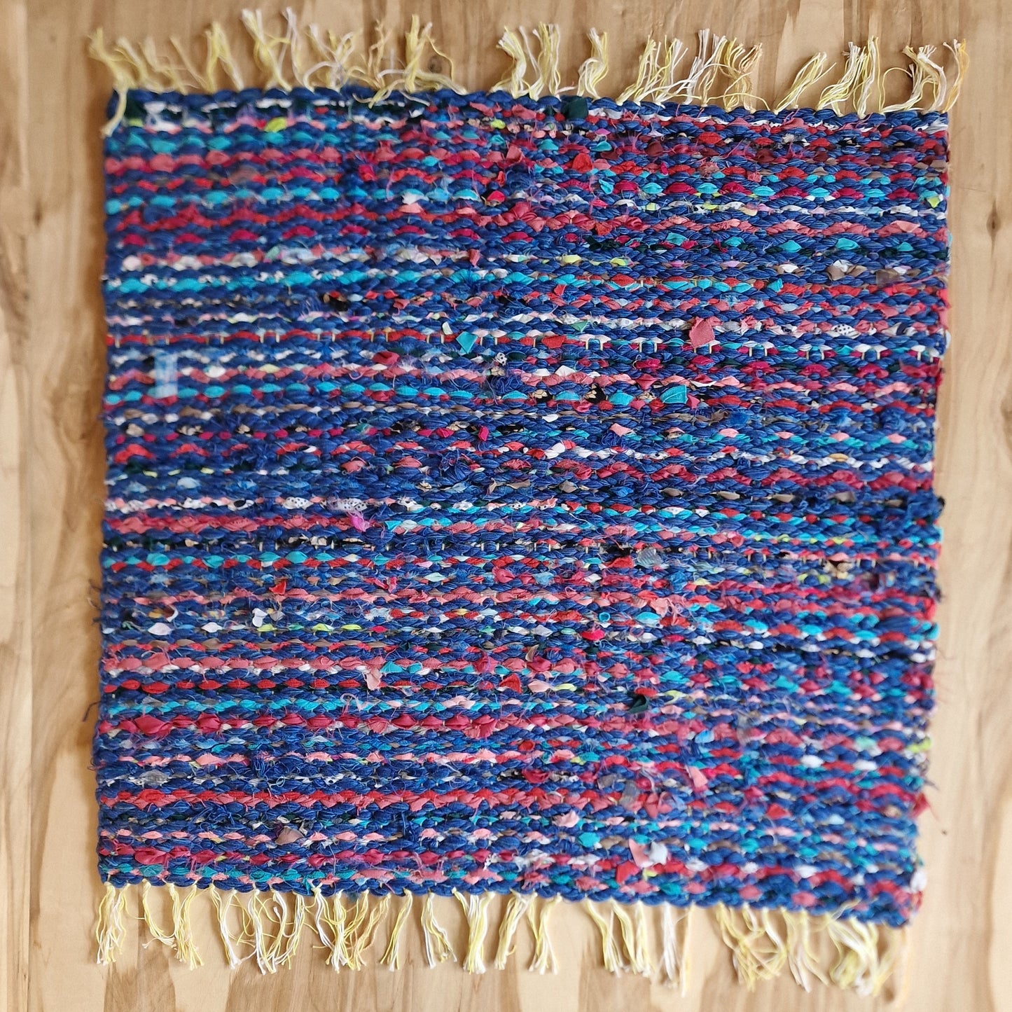 Rag rug/carpet - in bluish colors (RÜBÉ 15)