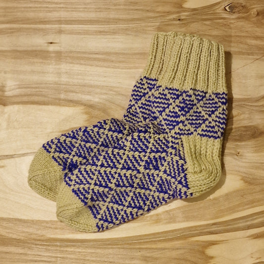 Youth wool socks size 35-37. sand/purple (RANI 66)