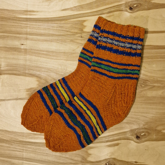 Warm socks size 40-42. orange with spotted stripes (MARE 18)