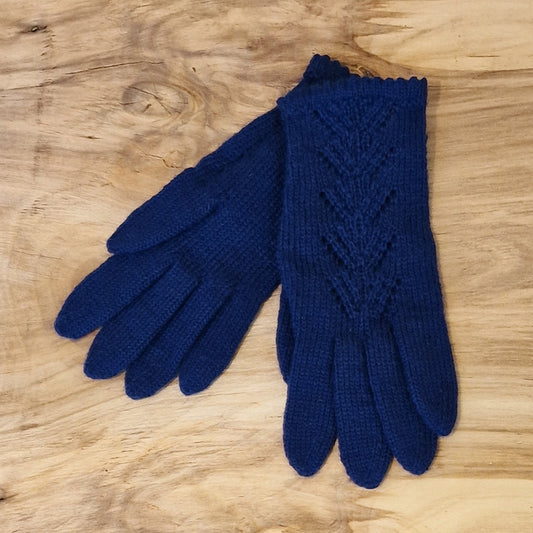 Hand-knitted dark blue mittens (INVA 21)