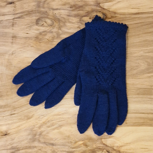 Hand-knitted dark blue mittens (INVA 23)