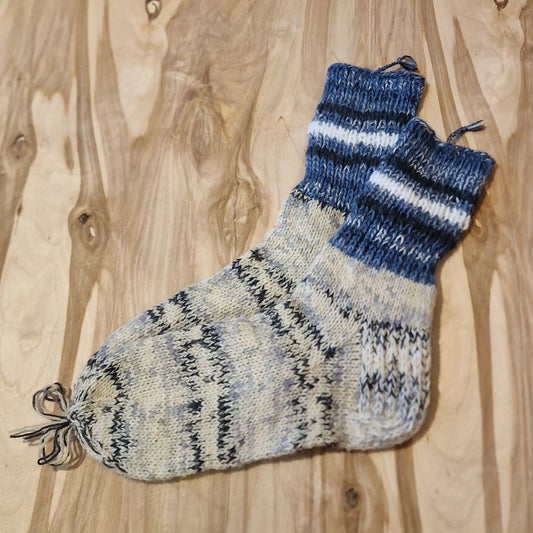 Blue gray warm socks size 45-47 with bluish upper part (ALMA 149)