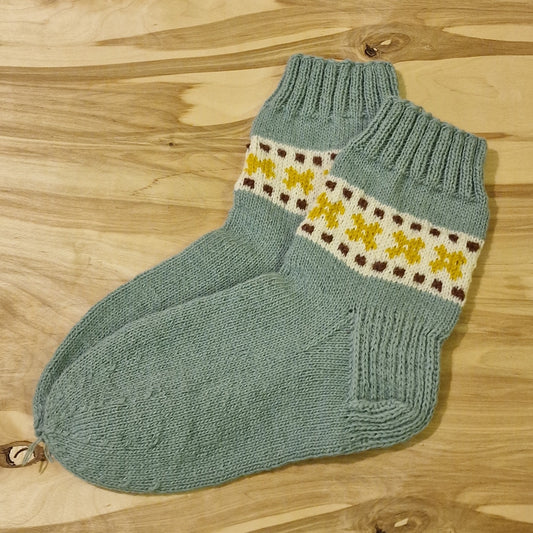 Green-grey warm socks, size 40-42. (SAZA 12)