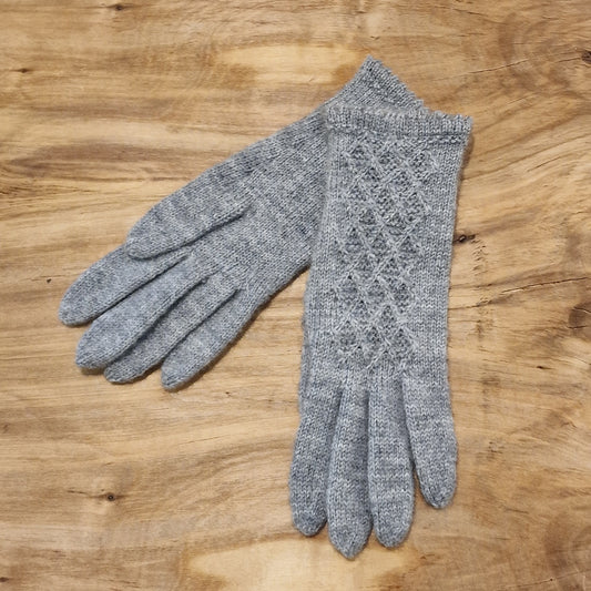 Hand-knitted gray mittens (INVA 27)
