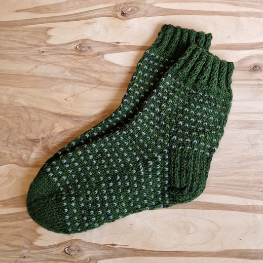 Moss green men's warm socks size 47-49 (INPO 63)
