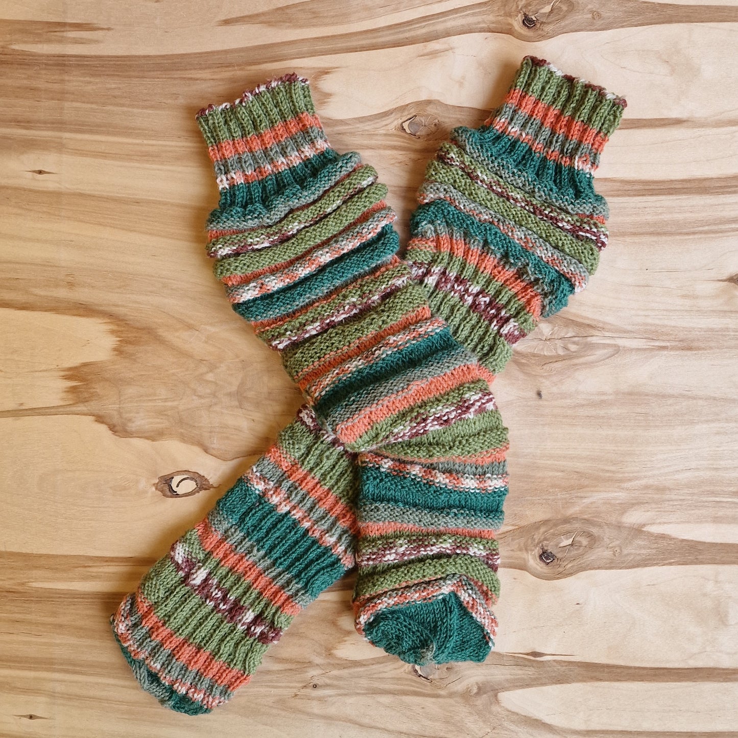 Lazy No-Heel Socks - All Sizes - Green / Orange (RACE 53)