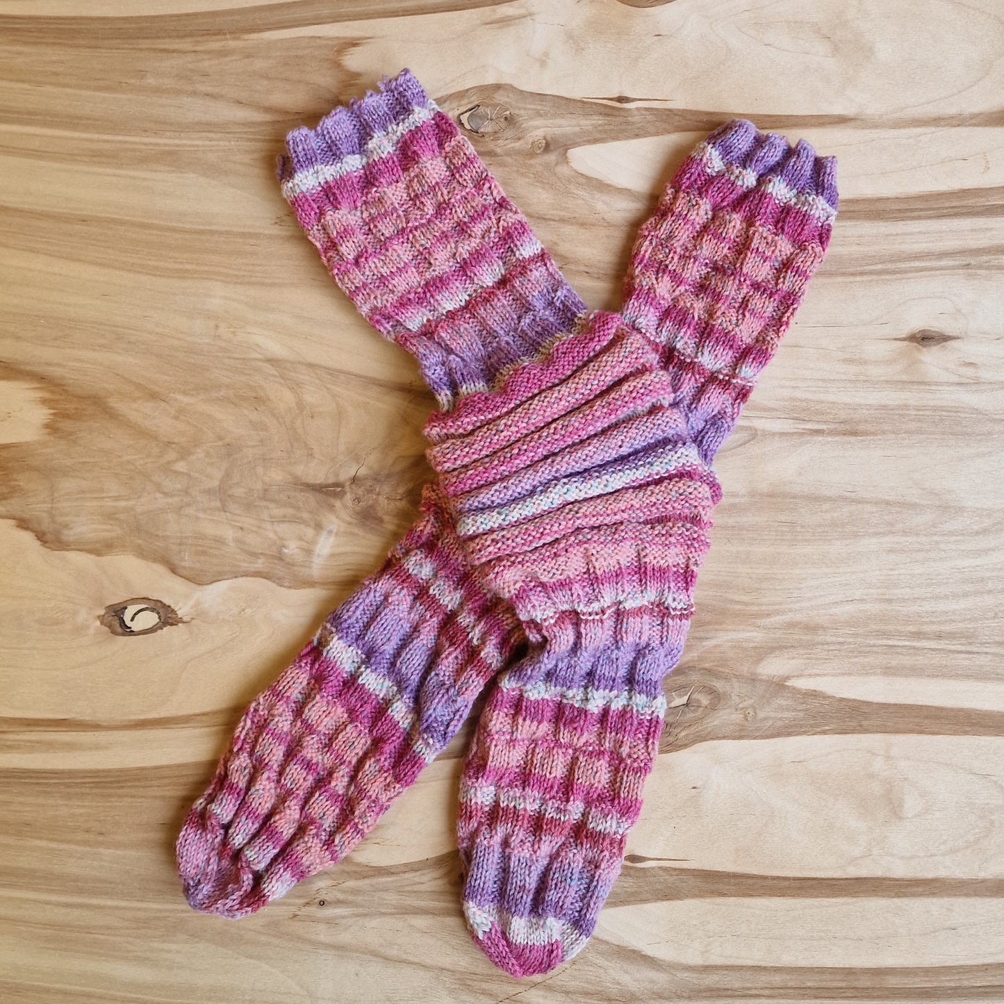 Lazy No-Heel Socks - All Sizes - Pink / Purple (RACE 56)