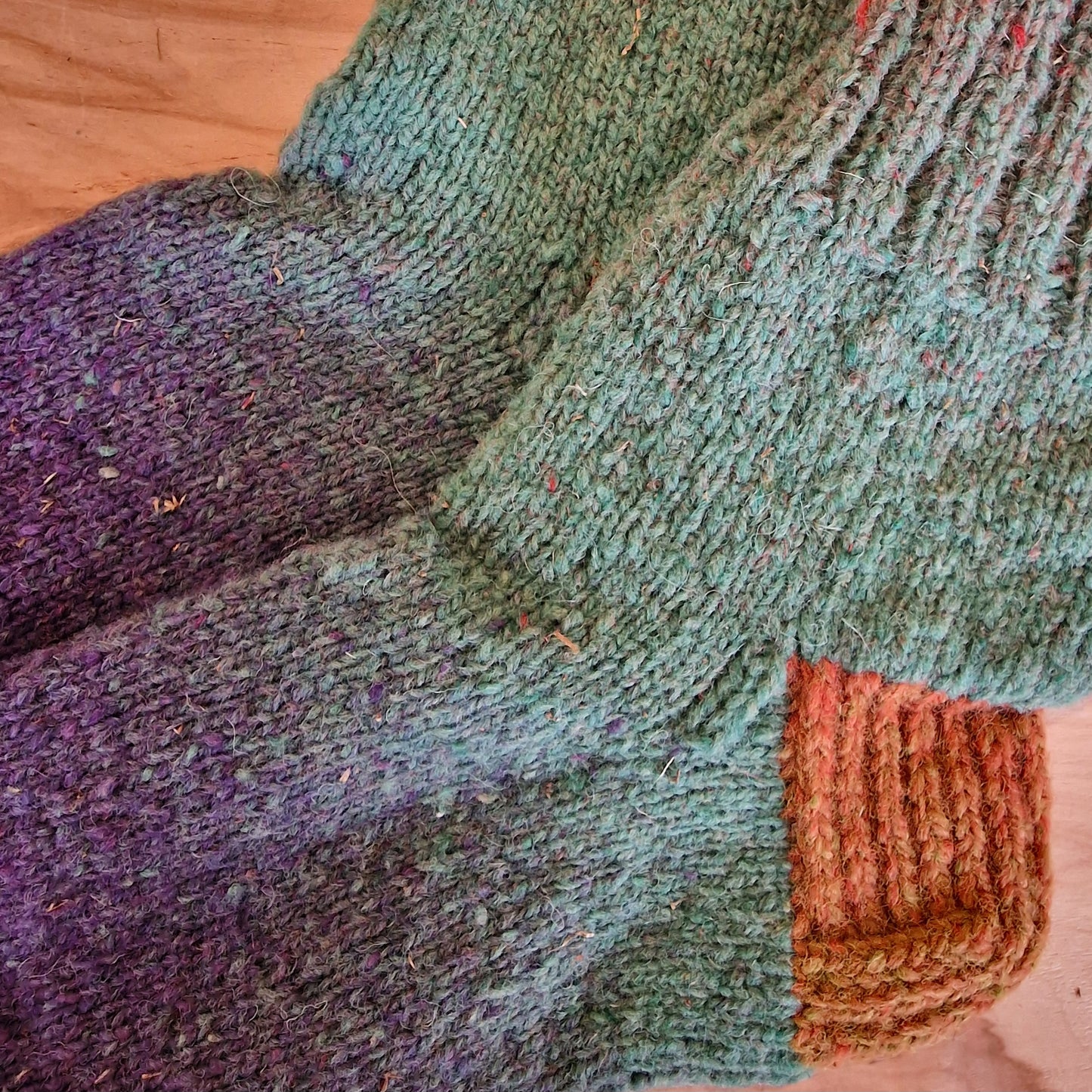 Gradient ocean blue wool socks size 35.-37. (IVZE 3)