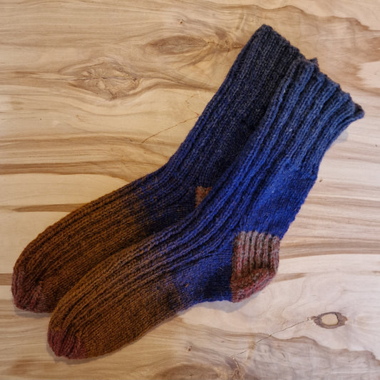 Gradient ocean blue wool socks size 35.-37. (IVZE 3)