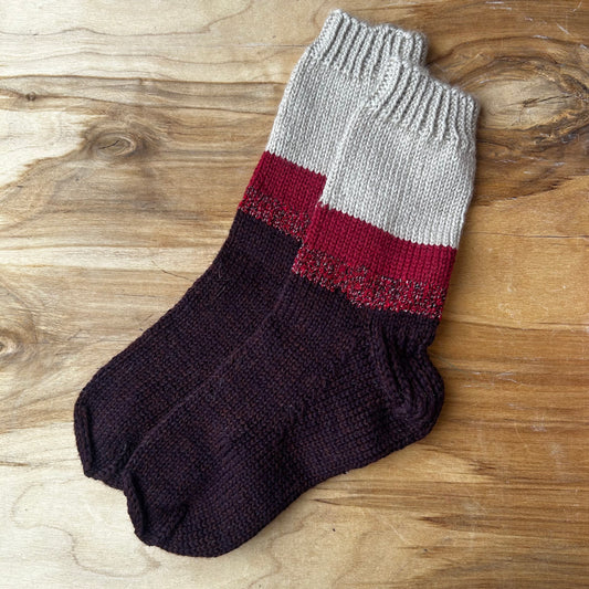 Svītrainas krāsainas vilnas zeķītes 33.-35.izm. (VEPA 180)