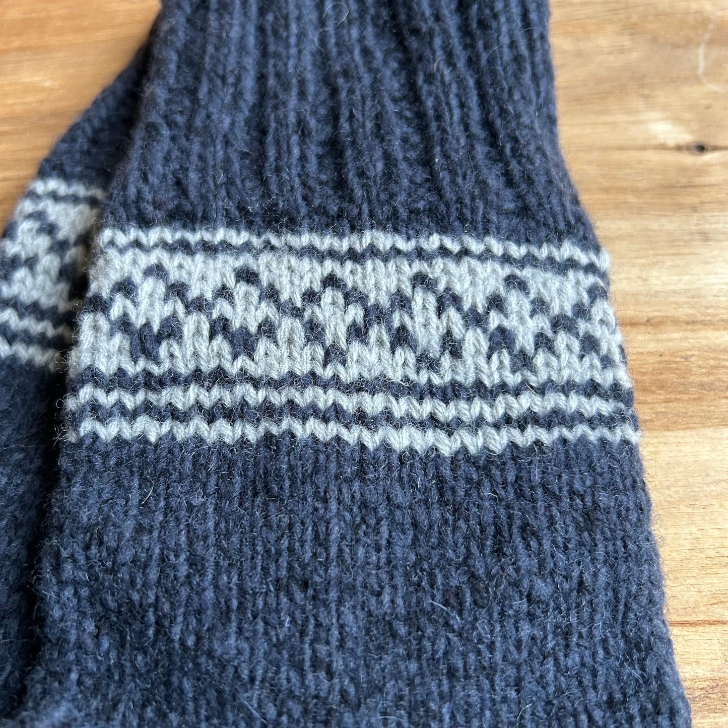 Siltās zeķes 39.-41.izm. zilā krāsā ar pelēkiem ornamentiem (MAFE 17)