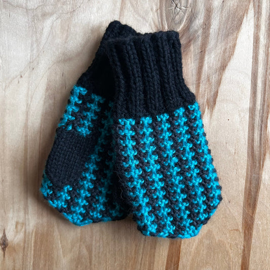 Adīti bērnu dūrainīši zili ar melnu (VEPA 164)