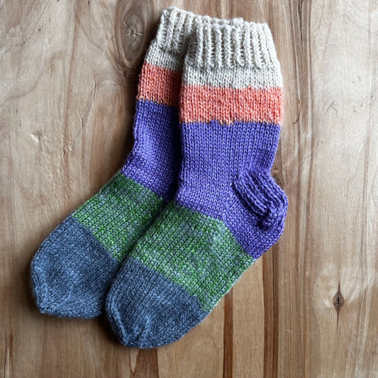 Svītrainas krāsainas vilnas zeķītes 33.-35.izm. (VEPA 161)