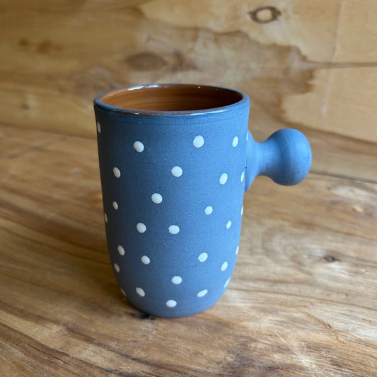 Zila māla  puļķīškrūze ar baltiem glazūras punktiņiem (MASP 128)