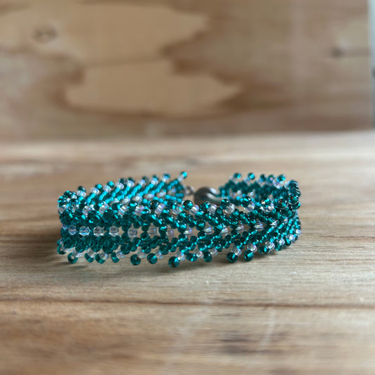 Pērļota aproce zilganzaļā krāsā (ZAMI 52)