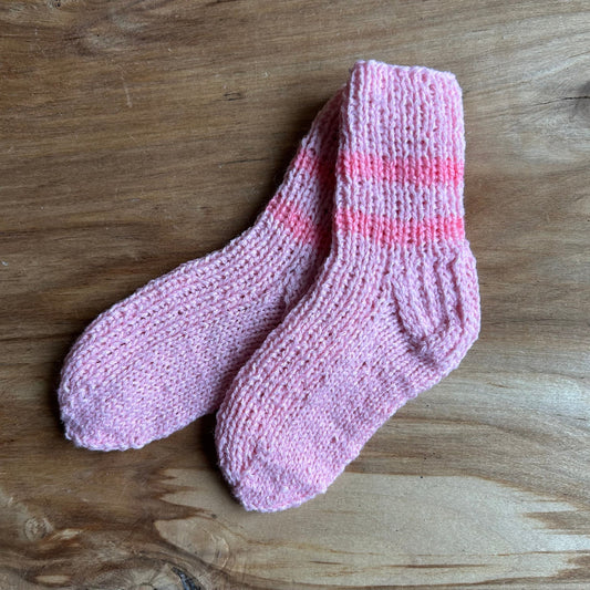 Gaiši rozā vilnas zeķes bērniem 23.-25.izm. (VEZI 48)