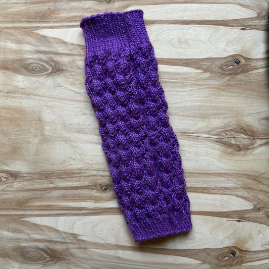 Lillā garas adītas melanža dzijas getras  ar rakstainu valnīti  (VEPA 138)