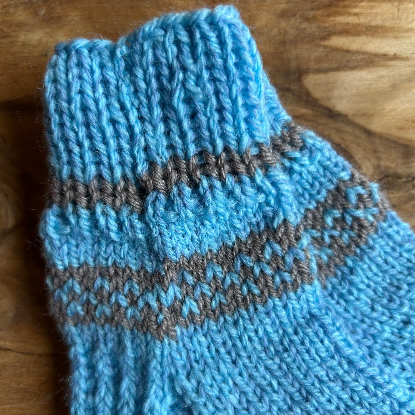 Zilas vilnas zeķes bērniem 21.-23.izm. (VEZI 52)