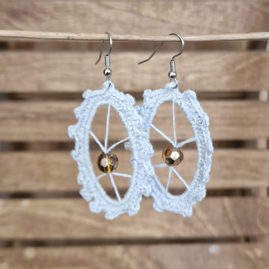 Gaiša lina diega auskari (ALMA 90) - www.tiptip.lv 