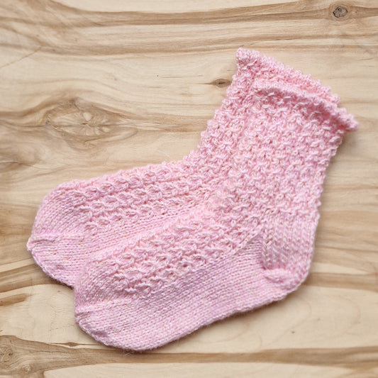 Gaiši rozā blīva adījuma vilnas zeķes 35.-37.izm. (VEZI 16) - www.tiptip.lv 