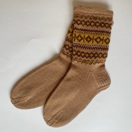 Warm socks size 36-38. gray with decorative trim (RABE 62)