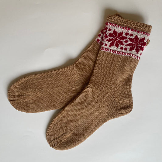 Warm socks size 36-38. gray with decorative trim (RABE 62)