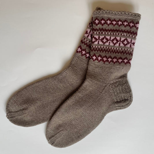 Warm socks size 36-38. gray with decorative trim (RABE 62)