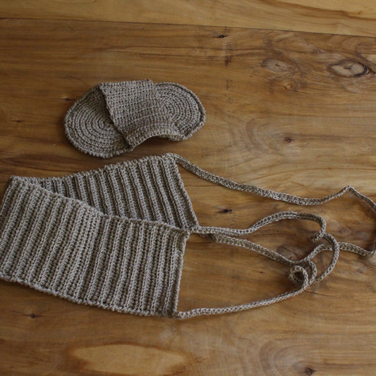 Tamborēts lina  pirts lietu komplekts  (INBA 33)