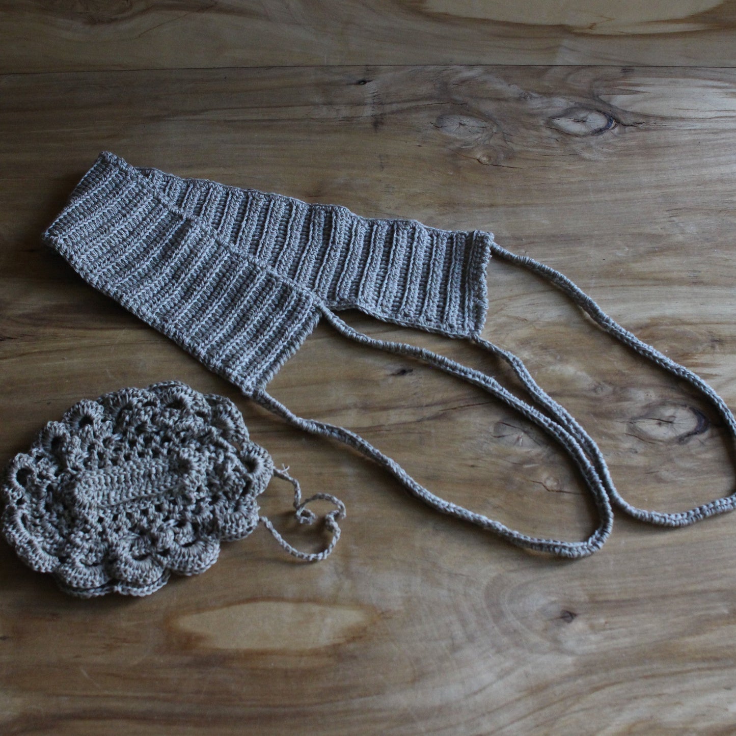 Tamborēts lina  pirts lietu komplekts  (INBA 34)