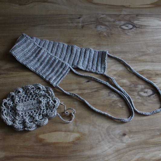 Tamborēts lina  pirts lietu komplekts  (INBA 34)