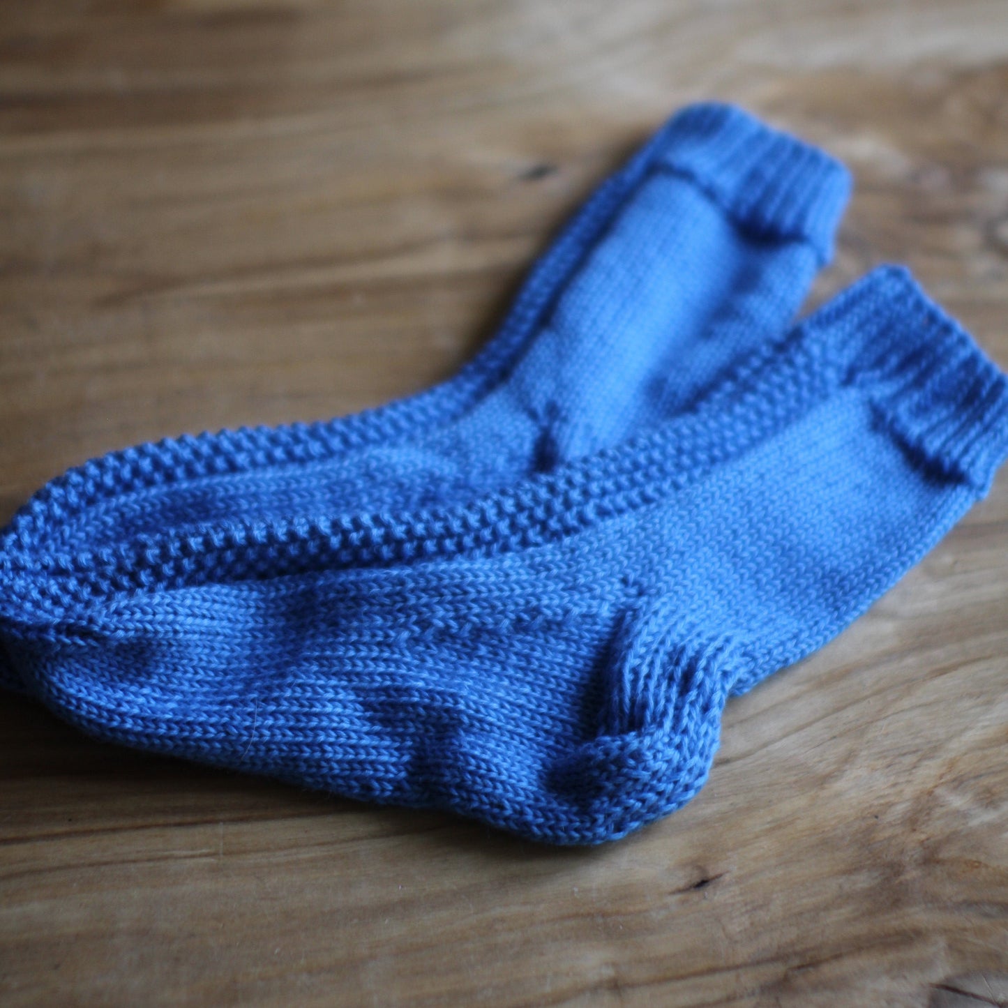 Koši zilas melanža dzijas vilnas zeķes ar rakstainu valnīti 35.-37.izm. (VEPA 126)