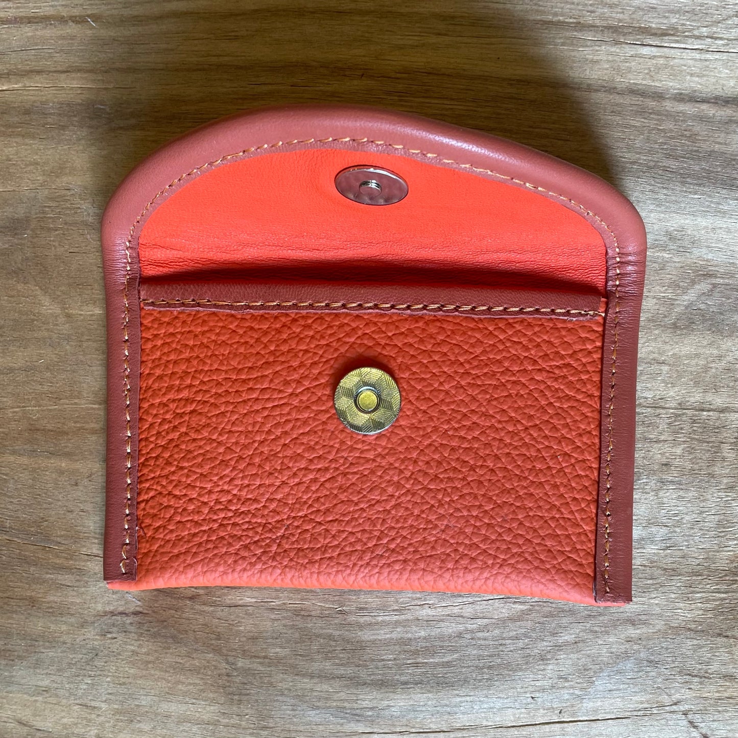 Small leather wallet in orange (RARA 126)