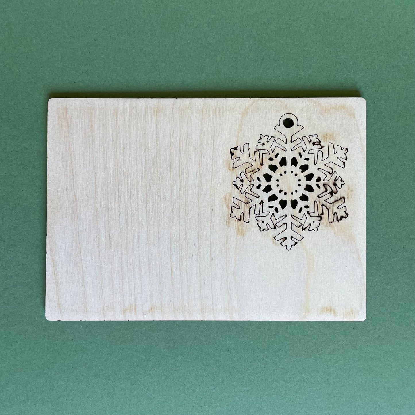 Plywood postcard with milled snowflake (RAJO 41)