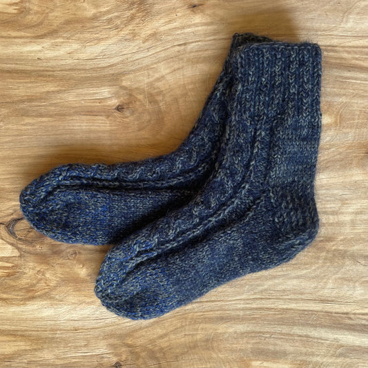 Gray bluish warm socks size 36-38. (LARE 21)