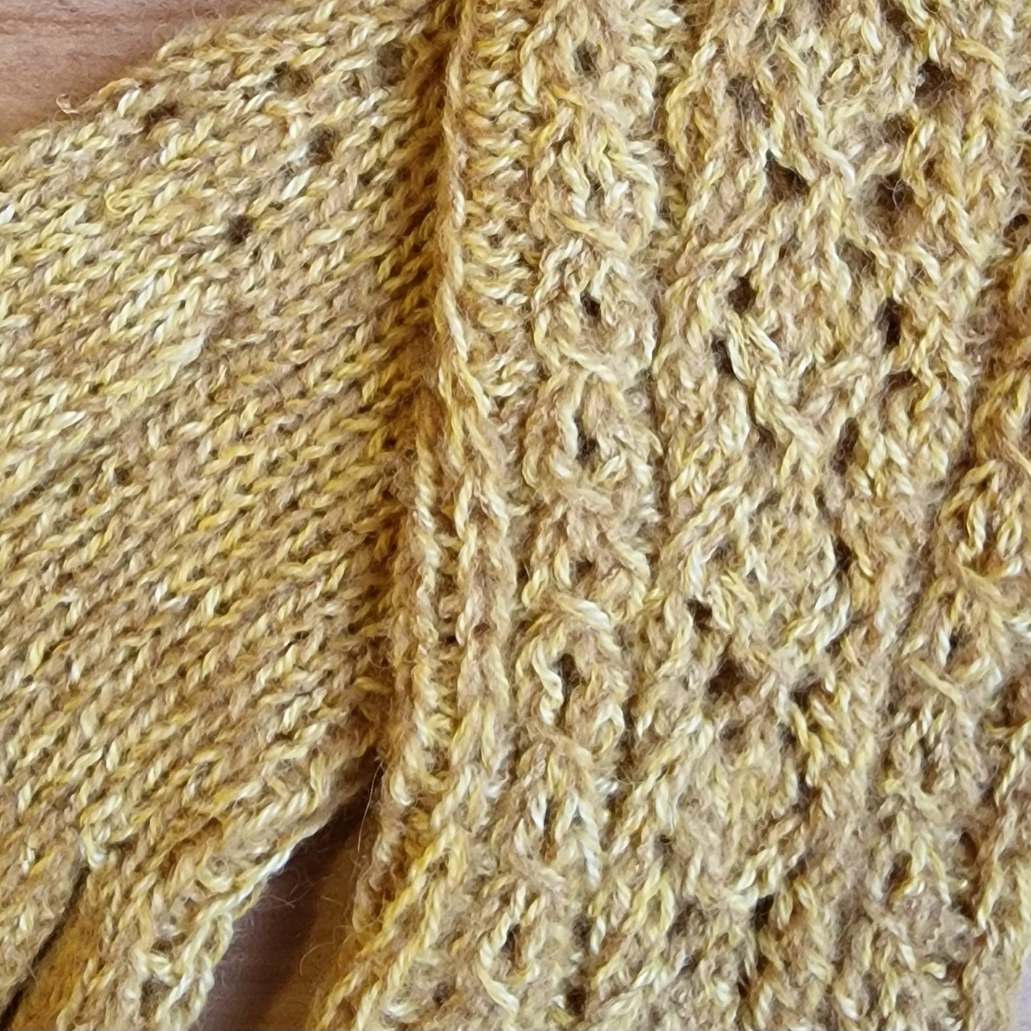 Melanža dzelten/sinepju adīti pirkstaiņi (DZTO 81) - www.tiptip.lv 